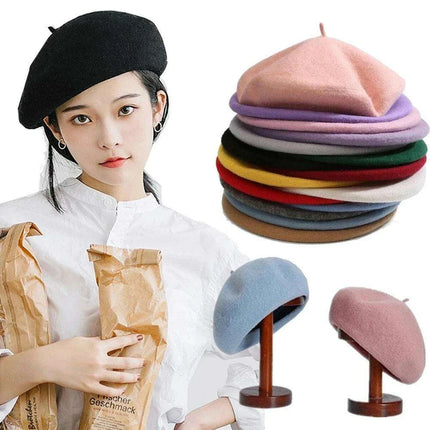 Elegant Wool Beret - Classic Winter Accessory for Women and Teens - Très Elite