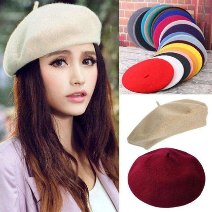 Elegant Wool Beret - Classic Winter Accessory for Women and Teens - Très Elite