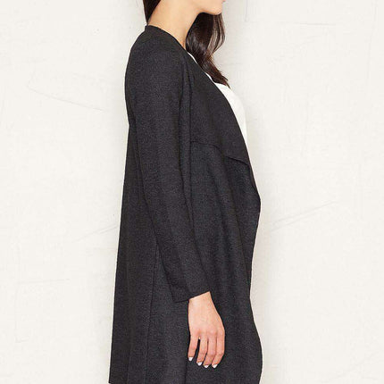 Elegant Wool Blend Sweatshirt with Chic Shoulder Accents for Women