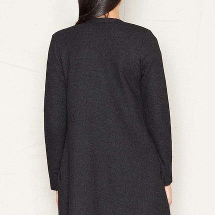 Elegant Wool Blend Sweatshirt with Chic Shoulder Accents for Women