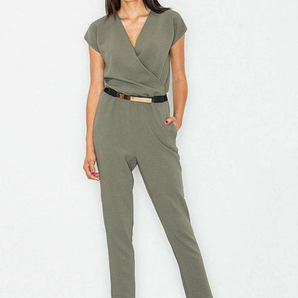 Elegant Wrap Jumpsuit Ensemble with Customizable Waist Belt - Perfectly Tailored Fit - Très Elite