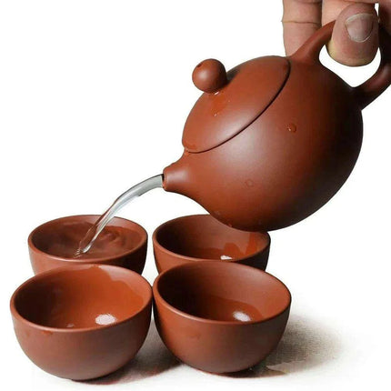 Elegant Yixing Purple Clay Teapot Set for Authentic Chinese Tea Brewing - Très Elite