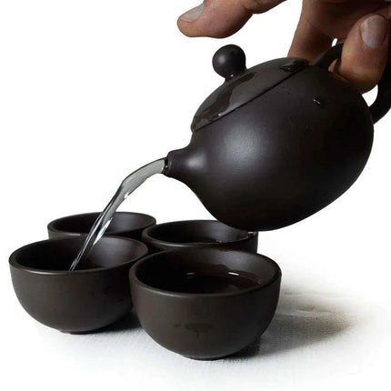 Elegant Yixing Purple Clay Teapot Set for Authentic Chinese Tea Brewing - Très Elite