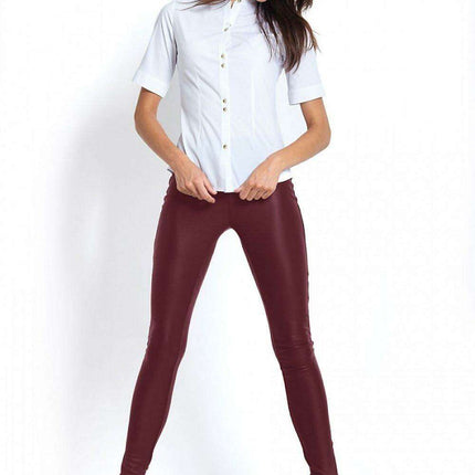 Elegant Zip Up Eco Leather Leggings Vegan Premium Style - Très Elite