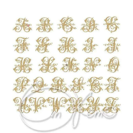 Elegantly Embroidered Camellia Monogrammed Cocktail Napkin Set - A Touch of Victorian Luxury for Your Table..