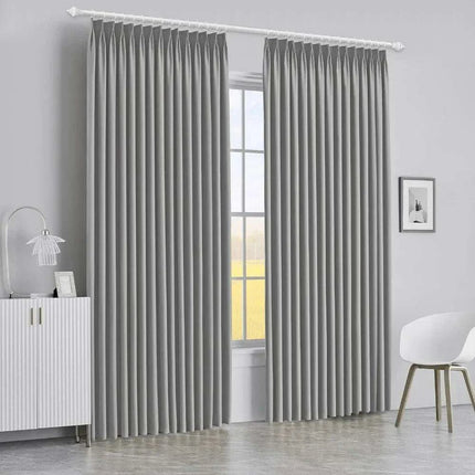 Elegantly Insulated Blackout Pleated Curtain Set - 84x96 Inches..