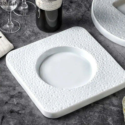 Elevate Your Culinary Presentation with Elegant Stone-Inspired Ceramic Plate Set - Très Elite