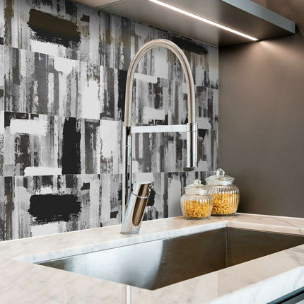 Elevate Your Home Decor with Waterproof Black and Grey Brick Style PVC Wall Decals..