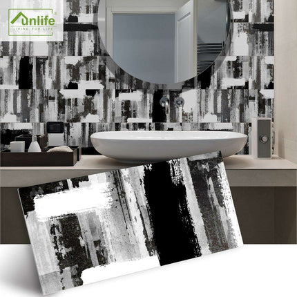 Elevate Your Home Decor with Waterproof Black and Grey Brick Style PVC Wall Decals..