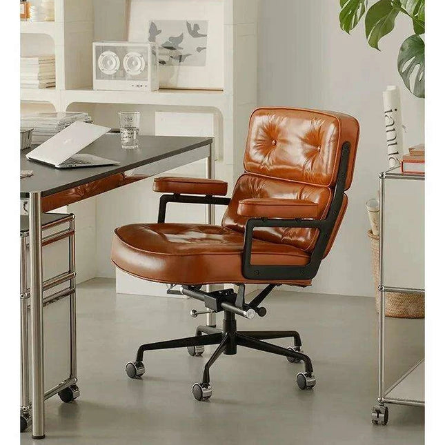 Elevate Your Office with the Luxurious Leather Executive Swivel Chair
