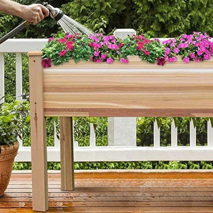 Elevated Canadian Cedar Garden Planter for Herbs, Vegetables, and Flowers- Très Elite- Très Elite