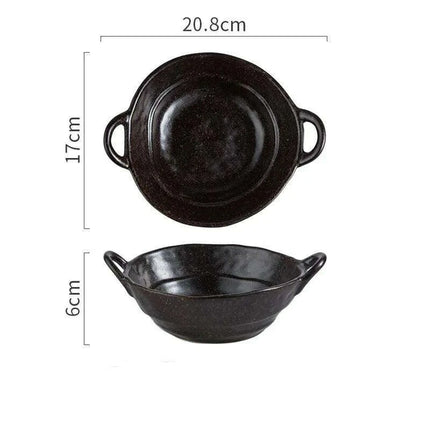 Elevated Dual-Compartment Ceramic Bowl for Ramen, Bibimbap, Soups, and Noodles in Fine Dining Settings - Très Elite