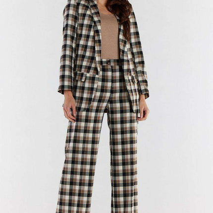 Elevated High-Waist Wide-Leg Trousers with Sleek Zip Closure