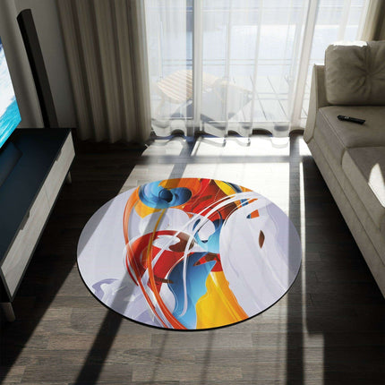 Elite Oil Paint Round Rug - Vibrant Designs, Premium Chenille Blend: A Masterpiece for Your Space