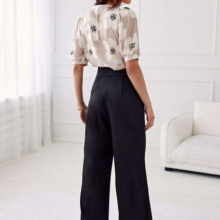 Elsa Satin Wide Leg Trousers by Roco Fashion - Très Elite