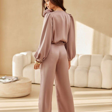 Elsa Satin Wide Leg Trousers by Roco Fashion - Très Elite