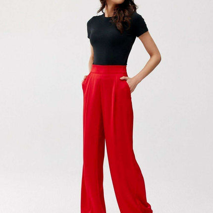 Elsa Satin Wide Leg Trousers by Roco Fashion - Très Elite
