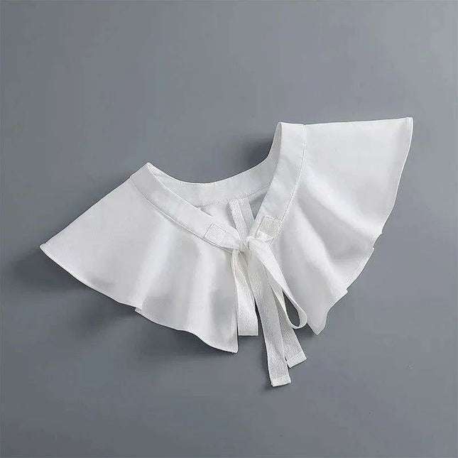 Embroidered Lace Detachable Collar for Women - Elegant White Shawl Accessory