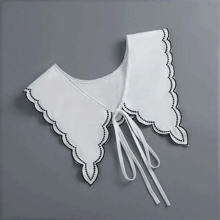 Embroidered Lace Detachable Collar for Women - Elegant White Shawl Accessory