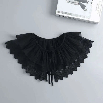 Embroidered Lace Detachable Collar for Women - Elegant White Shawl Accessory - Très Elite