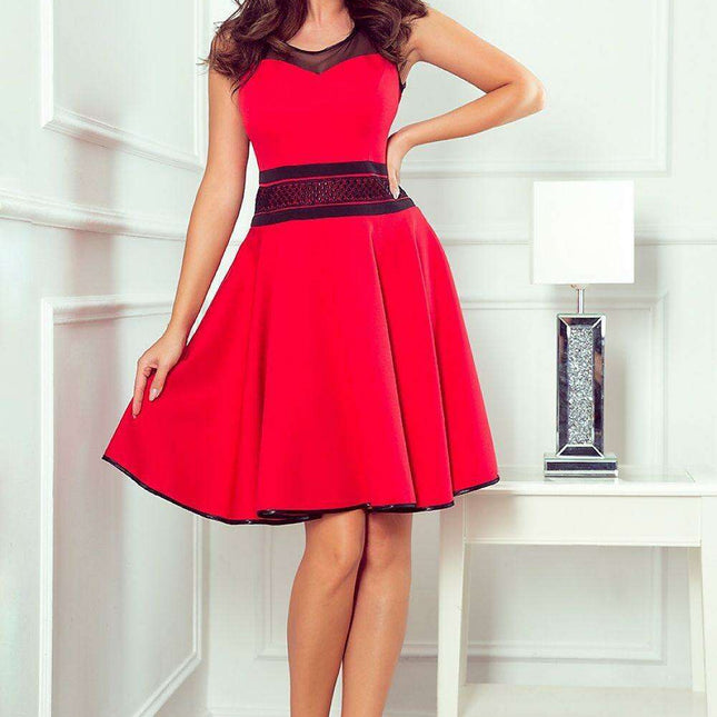 Emerald Green Tulle A-Line Cocktail Dress with Stylish Pockets - Numoco Collection