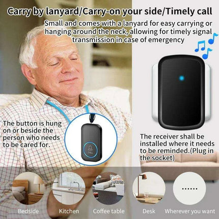 Emergency SOS Wireless Alert System with Custom Melodies - Long-Range Safety Button Set - Très Elite