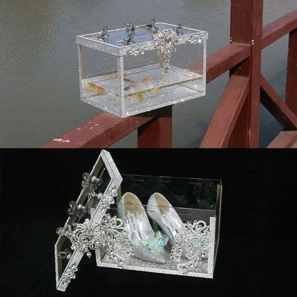 Enchanted Crystal-Decorated Shoe Box Wedding Decor Kit for Artistic Creatives - Très Elite