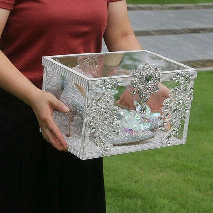 Enchanted Crystal-Decorated Shoe Box Wedding Decor Kit for Artistic Creatives - Très Elite