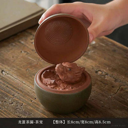 Enchanted Dragon Egg Tea Companion Set with Premium Purple Sand Filter - Transform Your Tea Experience - Très Elite