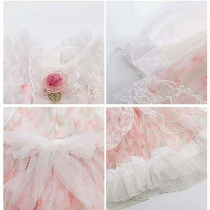 Enchanted Floral Tulle Princess Dress for Girls with Long Sleeves - Très Elite