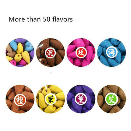 Enchanted Indian Backflow Incense Set - Elevate Your Senses with 155 Cones & 18 Scents- Très Elite- Très Elite