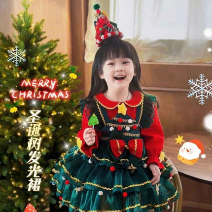 Enchanted Winter Velvet Princess Dress for Girls with Elegant Layered Design - Très Elite
