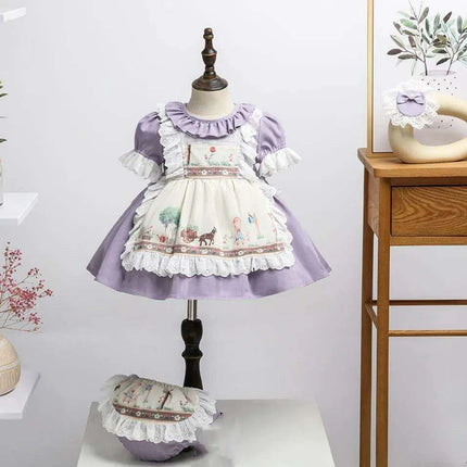 Enchanting 2PCS Vintage Lace Spanish Lolita Princess Dresses for Girls - Très Elite