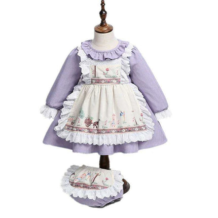 Enchanting 2PCS Vintage Lace Spanish Lolita Princess Dresses for Girls - Très Elite