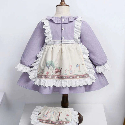 Enchanting 2PCS Vintage Lace Spanish Lolita Princess Dresses for Girls - Très Elite