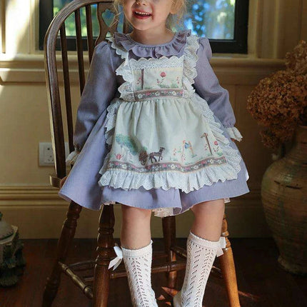 Enchanting 2PCS Vintage Lace Spanish Lolita Princess Dresses for Girls - Très Elite