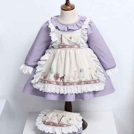 Enchanting 2PCS Vintage Lace Spanish Lolita Princess Dresses for Girls - Très Elite
