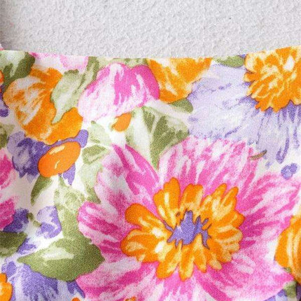 Enchanting Backless Floral Ruffle Dress - Très Elite