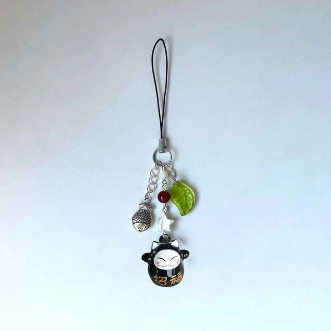 Enchanting Black Cat Bell Keychain | Handmade Lucky Phone Charm