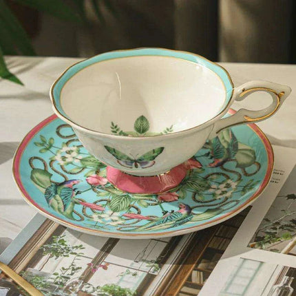 Enchanting Butterfly Haven Bone China Tea Cup and Saucer Collection - Très Elite