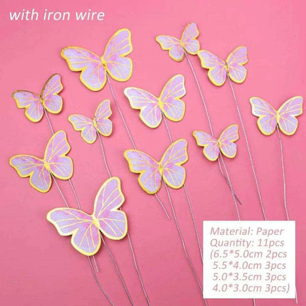 Enchanting Butterfly and Floral Cake Decoration Kit for Celebrations - Unique Baking Accessories - Très Elite