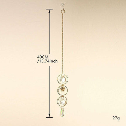 Enchanting Crystal-Embellished Iron Evil Eye Dream Catcher Necklace