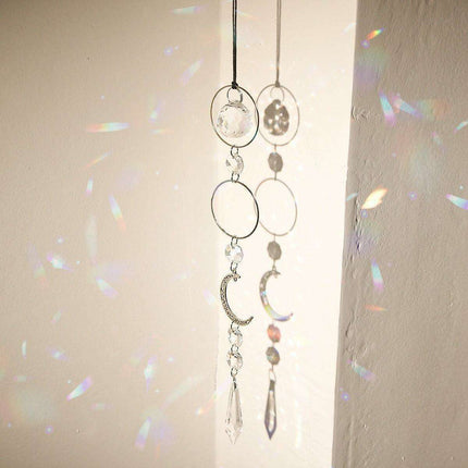 Enchanting Crystal-Embellished Iron Evil Eye Dream Catcher Necklace