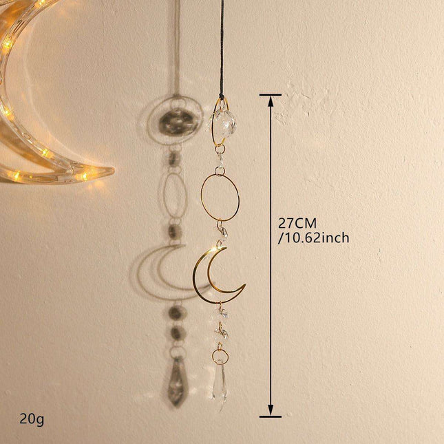 Enchanting Crystal-Embellished Iron Evil Eye Dream Catcher Necklace