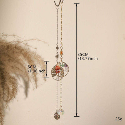 Enchanting Crystal-Embellished Iron Evil Eye Dream Catcher Necklace