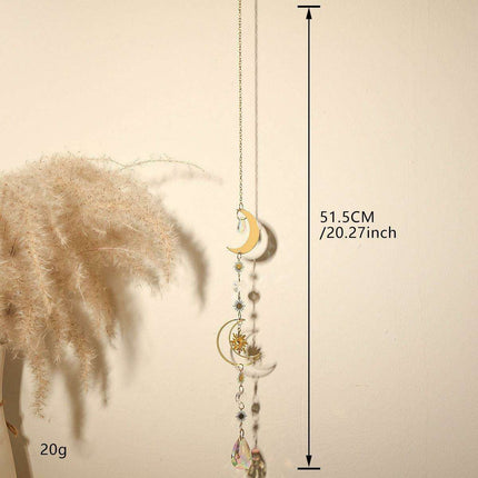 Enchanting Crystal-Embellished Iron Evil Eye Dream Catcher Necklace