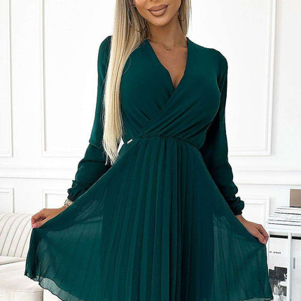 Enchanting Dark Green Chiffon Evening Dress by Numoco - Très Elite