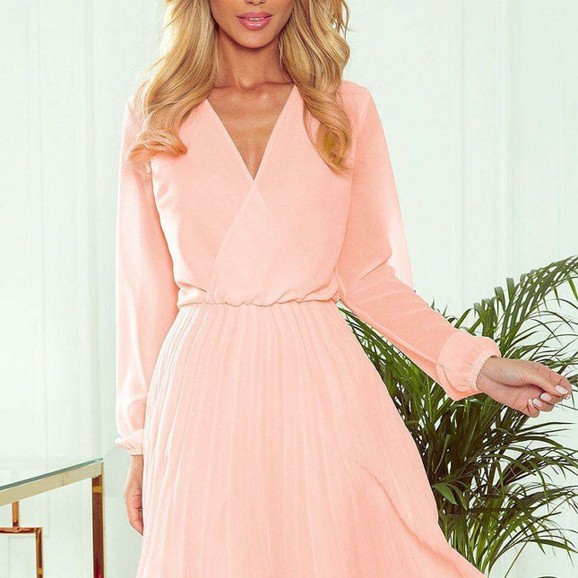 Enchanting Dark Green Chiffon Evening Dress by Numoco