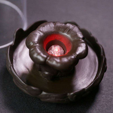 Enchanting Dragon LED Backflow Incense Fountain - Majestic Purple Sand with Protective Shield..