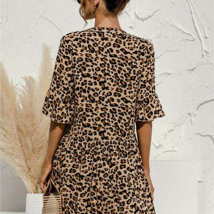 Enchanting Floral V-Neck Maxi Dress with Elegant Trumpet Sleeves and Delightful Cake Accents - Très Elite